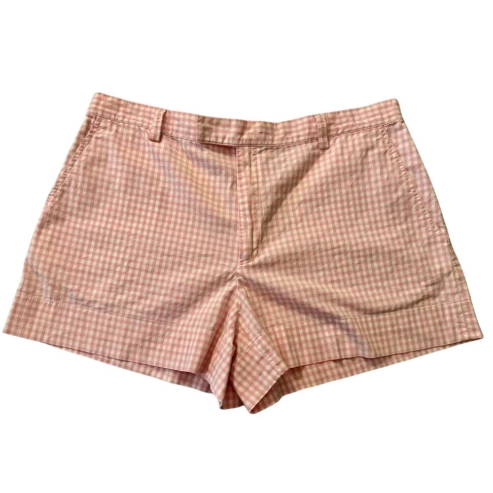 Ralph Lauren Sport Shorts Women's Sz 12 Soft Pink/White Check